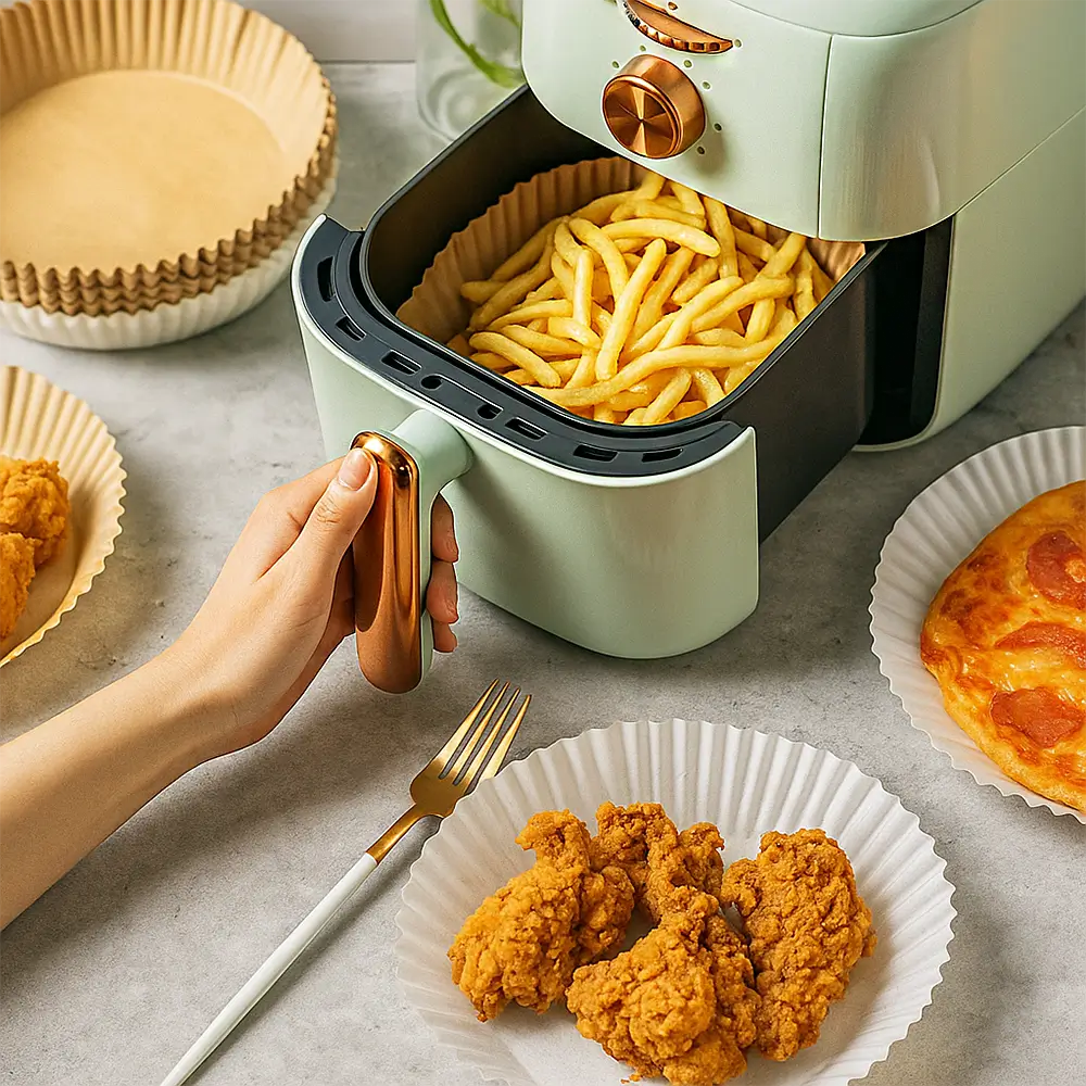 Kit Formas de Papel PaperFit para AirFryer – 50 UNIDADES Antiaderente