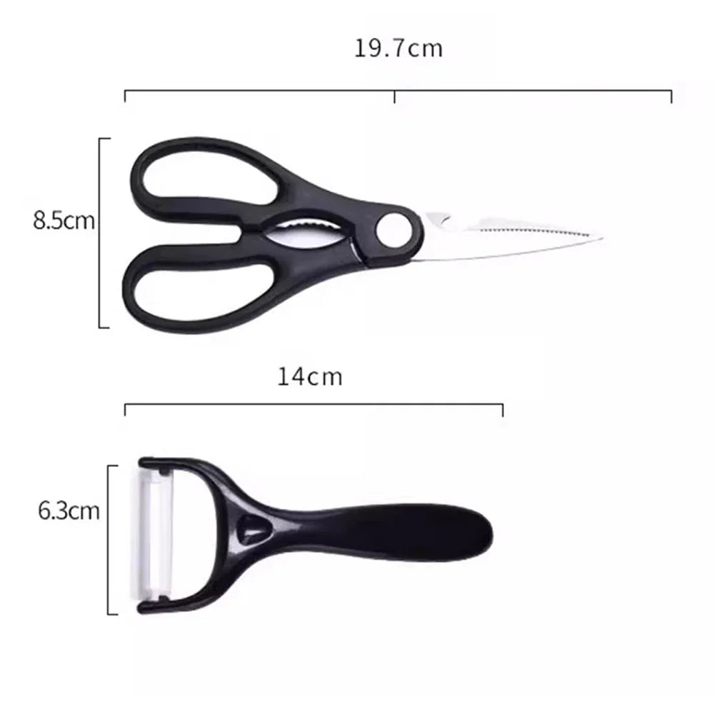 Kit Cozinha Profissional 6 Peças – INCLUI Descascador e Tesoura