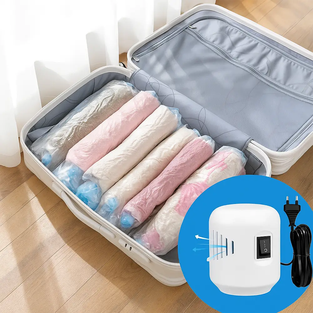 Kit Compressão a Vácuo ZeroAir – Bomba Elétrica + 5 Sacos 50x60