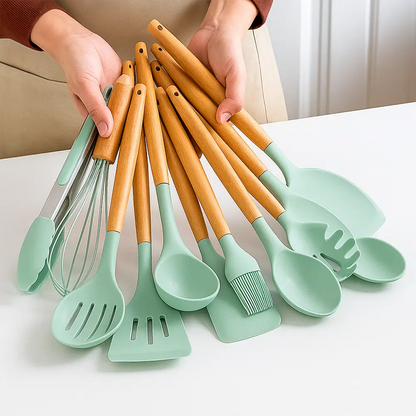 Kit Cozinha Fácil – Jogo de Cozinha com 12 Peças de Silicone