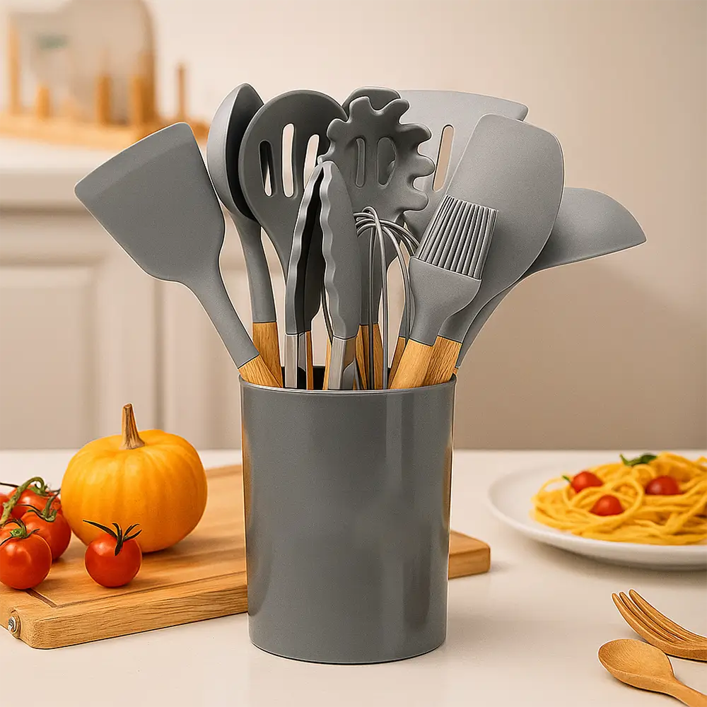 Kit Cozinha Fácil – Jogo de Cozinha com 12 Peças de Silicone