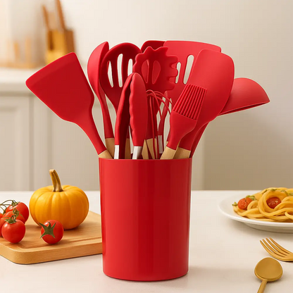 Kit Cozinha Fácil – Jogo de Cozinha com 12 Peças de Silicone