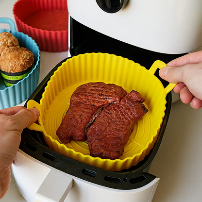 Kit Formas de Silicone AssaBem para AirFryer – Redonda e Quadrada