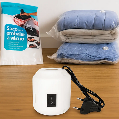 Kit Compressão a Vácuo ZeroAir – Bomba Elétrica + 5 Sacos 50x60