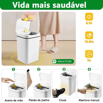 Caixote do Lixo Smart com Sensor Automático 16L