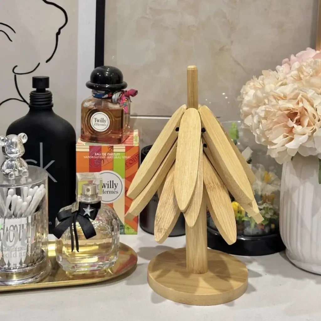 Descanso de Panela Dobrável Árvore de Bambu