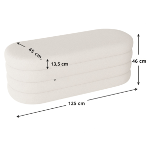 Banco otomano estofado em tecido para armazenamento