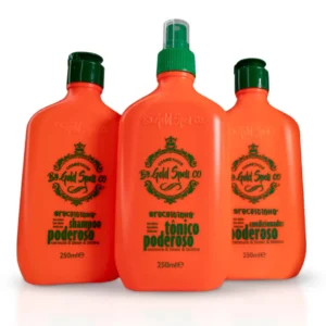 Tônico + Shampoo + Condicionador Poderoso – Gold Spell – Produto Original